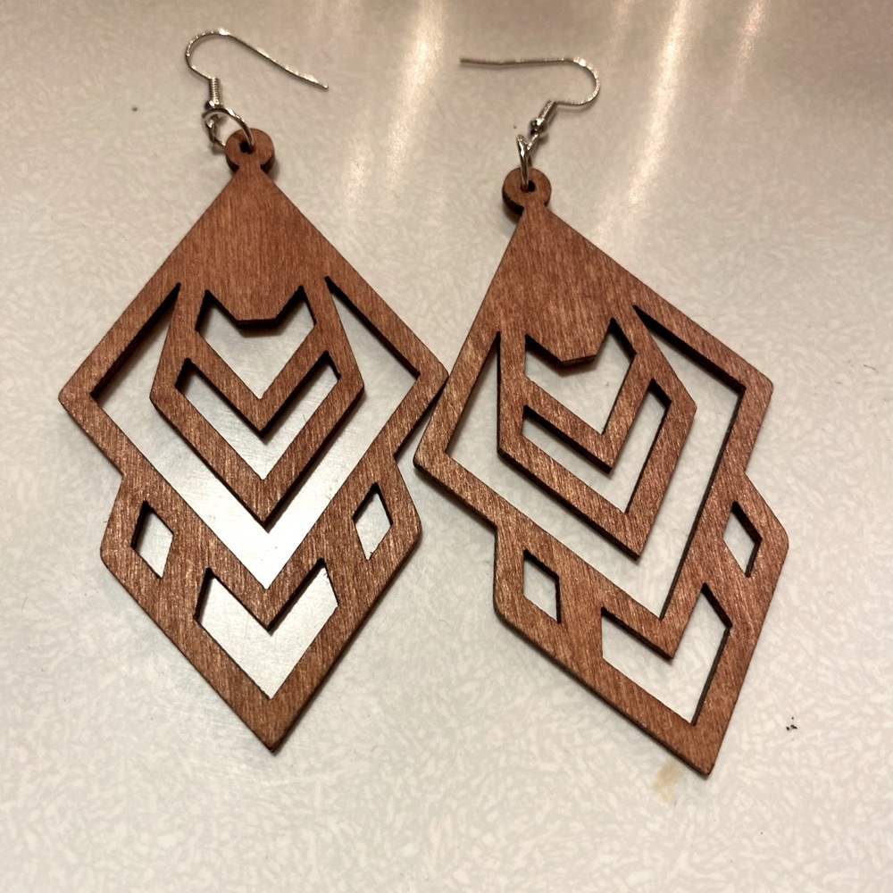 Beautiful Boho Wood Earrings